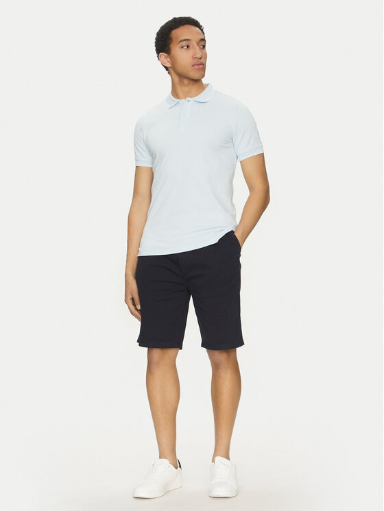 Geox Geox Tricou polo M5510R T3236 F4508 Albastru celest Regular Fit