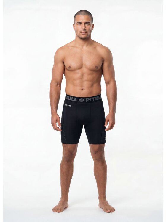 PITBULL PITBULL Szorty sportowe RUNWAY Czarny Regular Fit