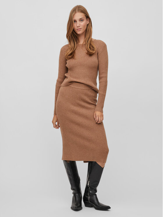 Vila Vila Maglione Corin 14075795 Marrone Regular Fit