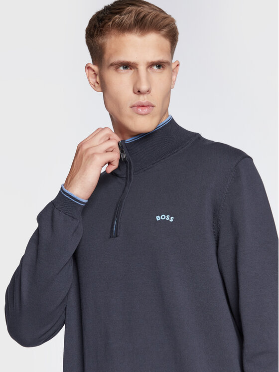 Sweat à capuche zippé Bleu Boss - Homme
