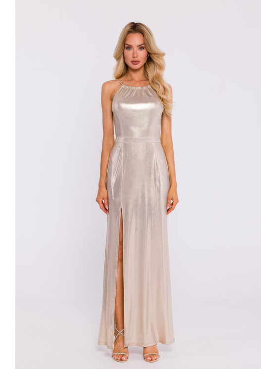 Made of Emotion Made of Emotion Abito da sera M833 Oro Sexy Straight Fit