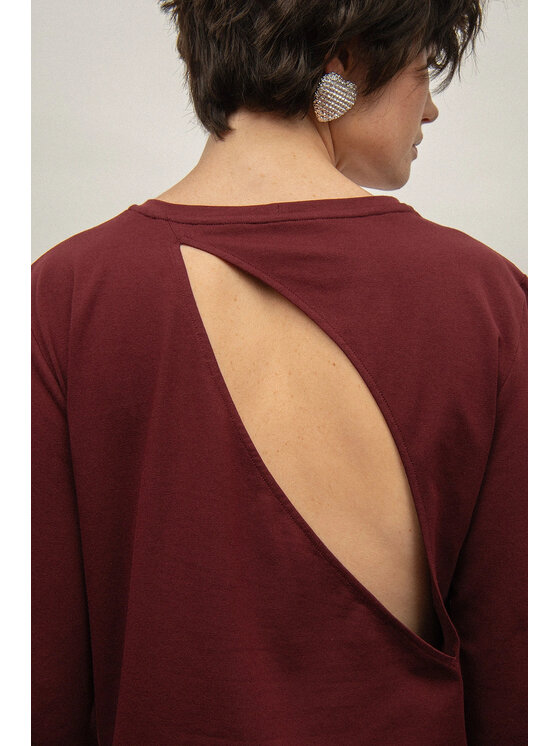 Nudyess Nudyess Top bawełniany Harriet Bordová Relaxed Fit
