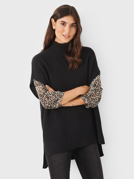 Part Two Bluză cu gât Keekee 30306481 Negru Relaxed Fit
