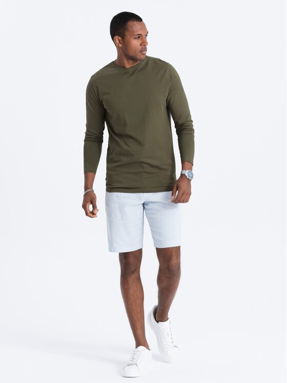 Ombre Ombre Longsleeve OM-LSBL-0106 Zielony Regular Fit