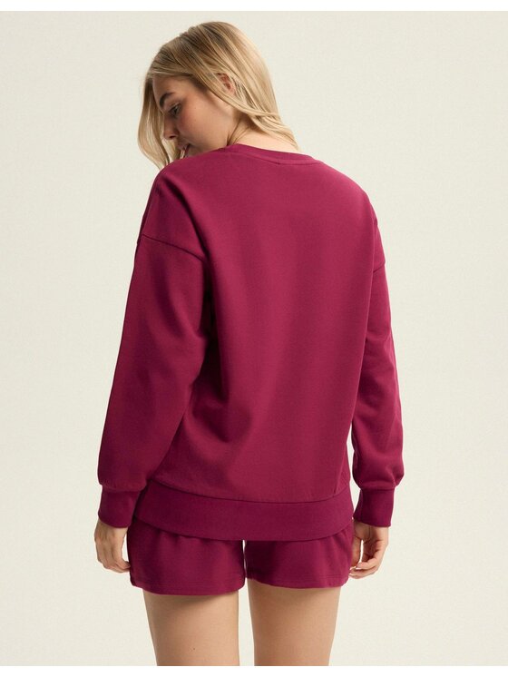 Esotiq Esotiq Bluza 43787 Bordowy Baggy Fit