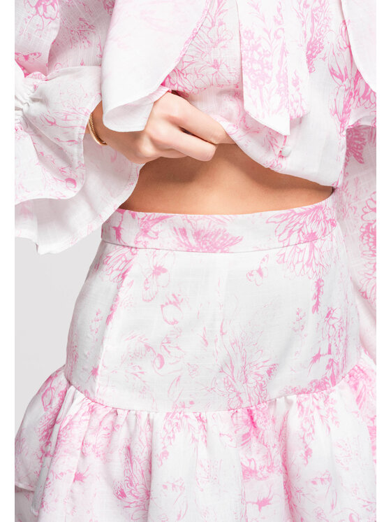 Ombre Ombre Spódnica mini OW-GL-E0001 Różowy Slim Fit