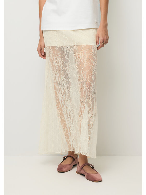 BIZUU BIZUU Spódnica maxi FLACE Biały Standard Fit