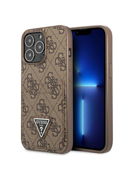 Guess Guess Etui na telefon iPhone 13 Pro Brązowy