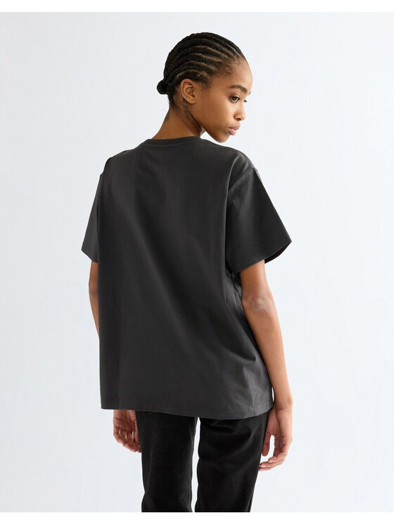 Wrangler Wrangler T-Shirt GIRLFRIEND TEE Czarny Relaxed Fit