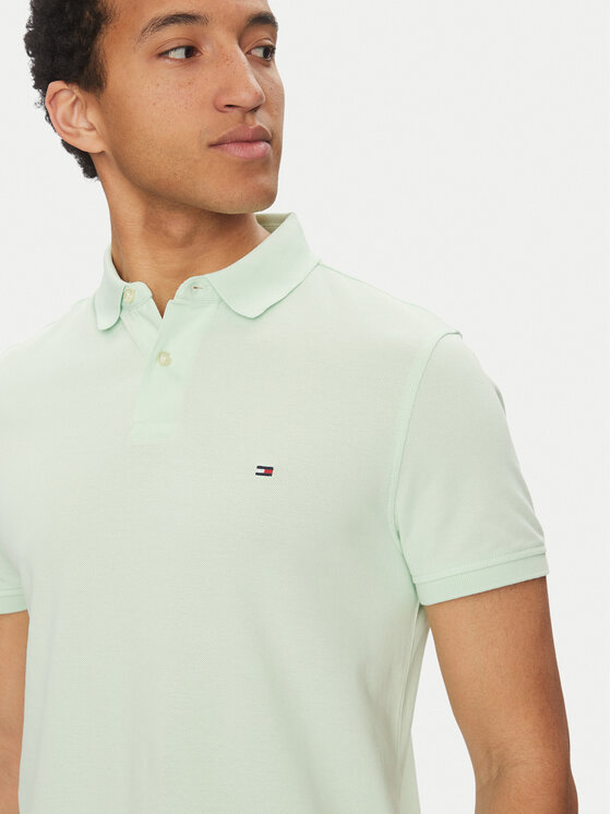 Tommy Hilfiger Tommy Hilfiger Тениска с яка и копчета 1985 MW0MW17770 Зелен Regular Fit