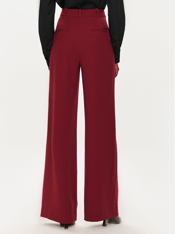 Calvin Klein Calvin Klein Hlače iz tkanine K20K207155 Rdeča Wide Leg
