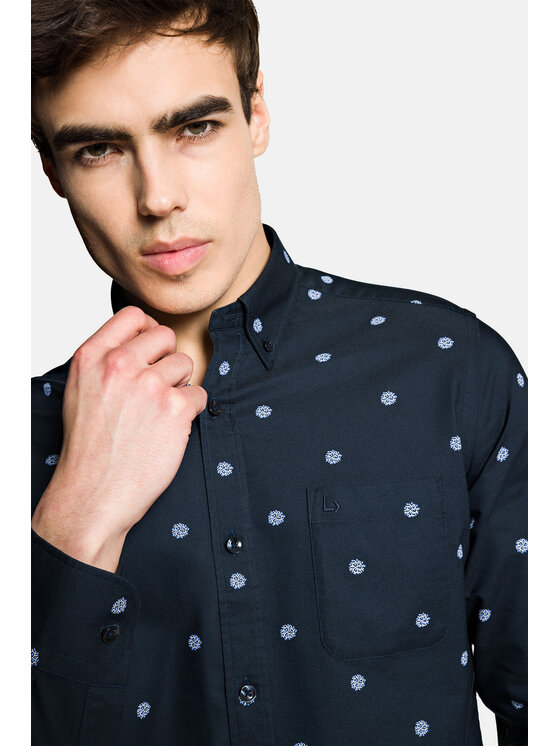 Lancerto Lancerto Koszula Amaris KO073123000003 Granatowy Slim Fit