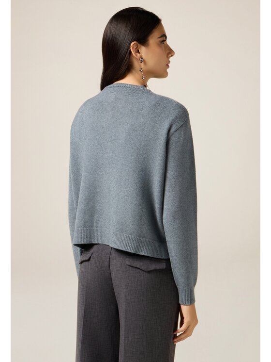 Oltre Oltre Sweter M272J005525N013 Szary Regular Fit