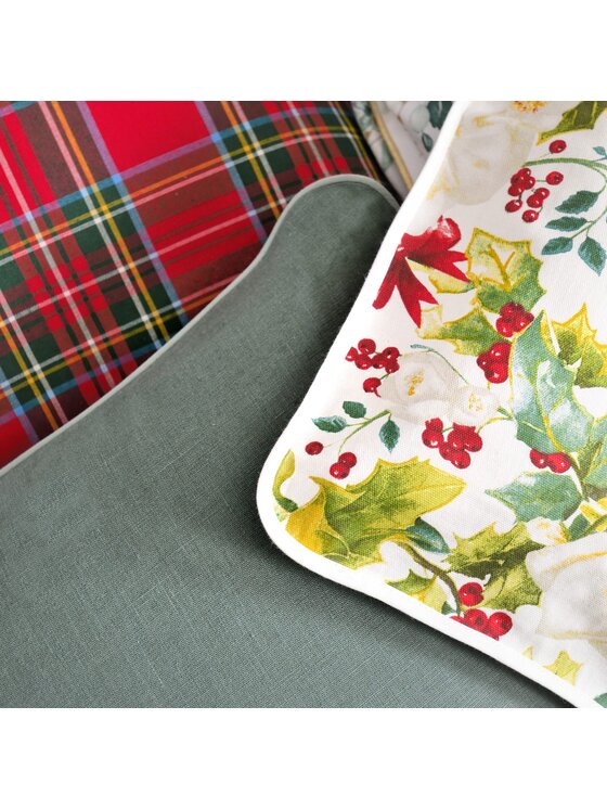 Roseberry Home Roseberry Home Poszewka dekoracyjna Very Holly Christmas Czerwony