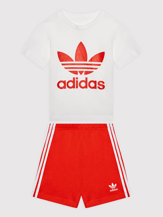 adidas Комплект тишърт и спортни шорти Tee Set HE4659 Бял Regular Fit