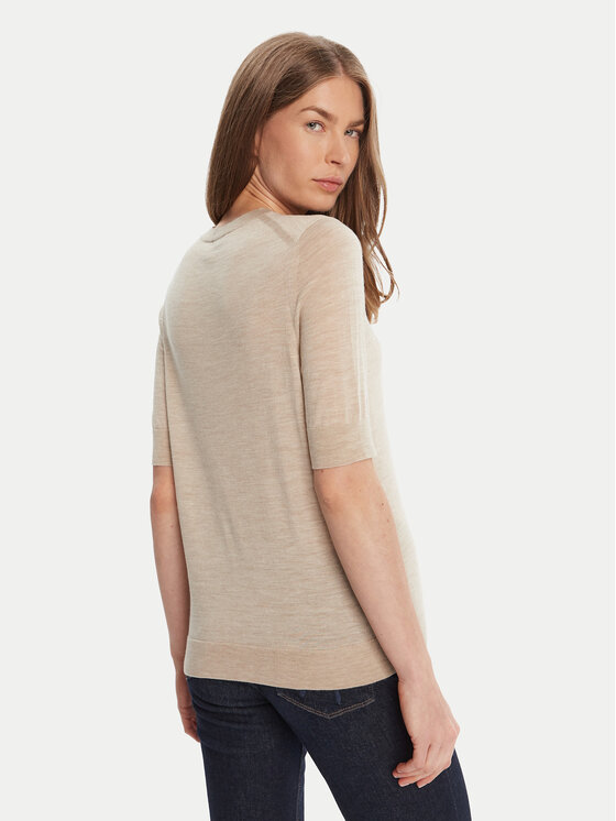BOSS BOSS Sweter Farbella 50544996 Beżowy Slim Fit