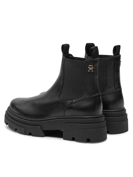 Tommy Hilfiger Tommy Hilfiger Kotníková obuv s elastickým prvkem Combat FW0FW08089 Černá
