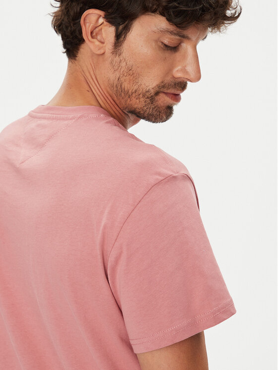Tommy Jeans Tommy Jeans T-Shirt Linear Chest DM0DM21780 Różowy Slim Fit