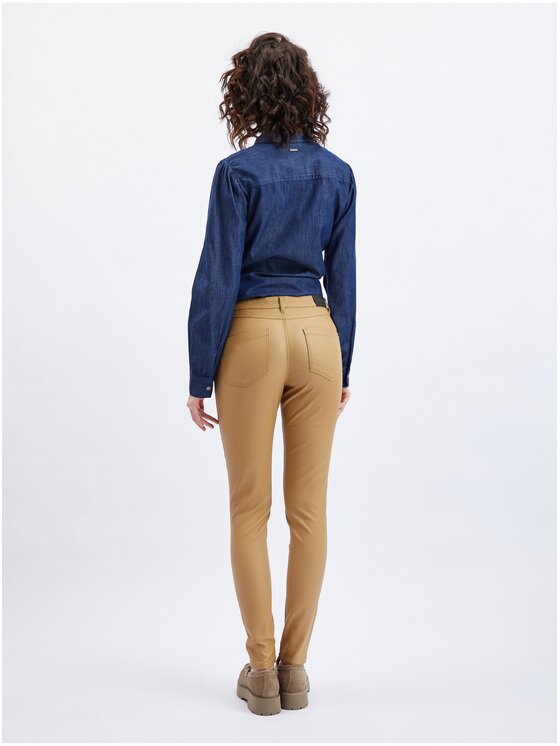 Orsay Orsay Spodnie damskie 319259085000__34 Brązowy Skinny Fit