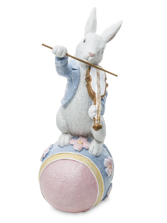 MIAhome MIAhome Figurka królik MUZYK 31,5x10x10 cm SKRZYPEK Kolorowy