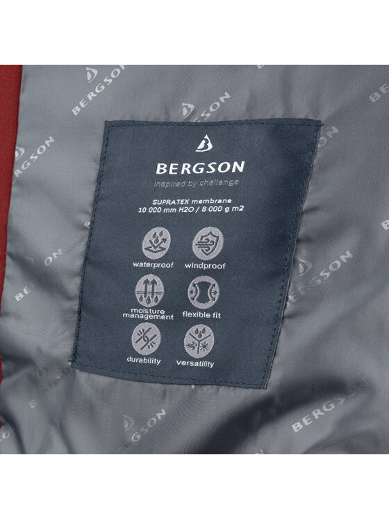 Bergson Bergson Kurtka outdoor STORMVAULT STX Bordowy Regular Fit