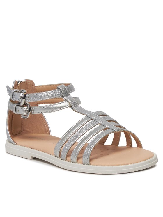 Geox Geox Sandály J Sandal Karly Girl J7235D 0QDAJ C1007 S Stříbrná