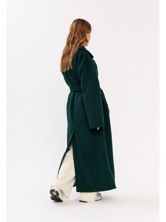 Mirons Mirons Płaszcz zimowy Soft Zielony Oversize