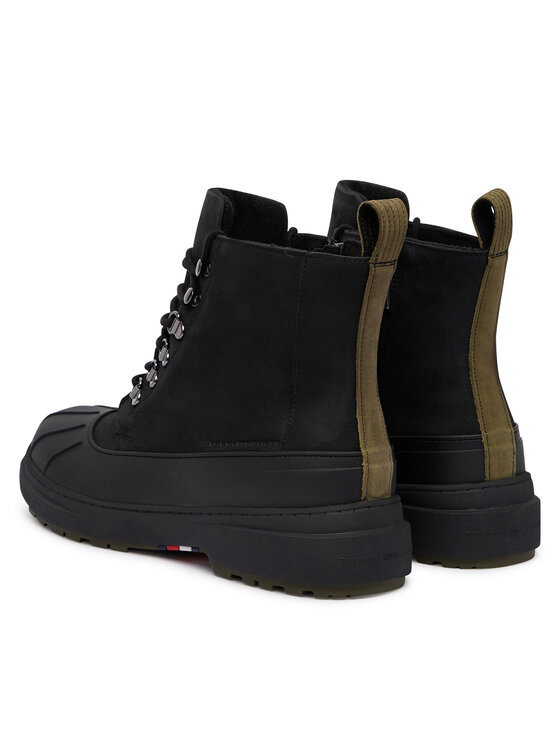 Tommy Hilfiger Tommy Hilfiger Saapad Outdoor Rubber Lth Boot Wpm FM0FM05957 Must