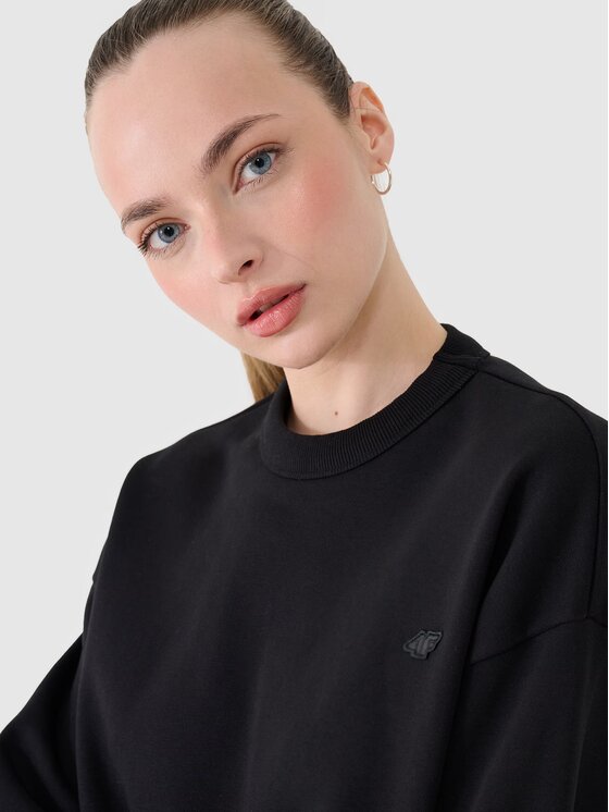 4F 4F Mikina 4FWSS25TSWSU1546-20S Čierna Regular Fit