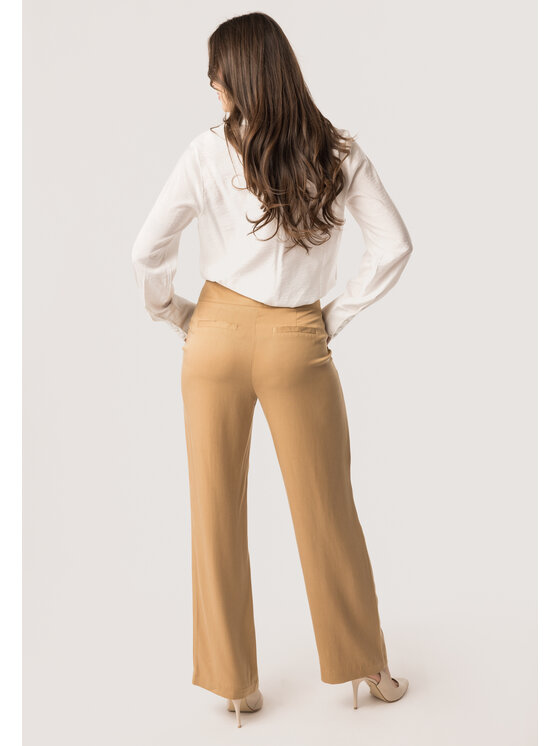QUIOSQUE QUIOSQUE Kalhoty z materiálu QUIOSQUE 3UC004105 Béžová Regular Fit