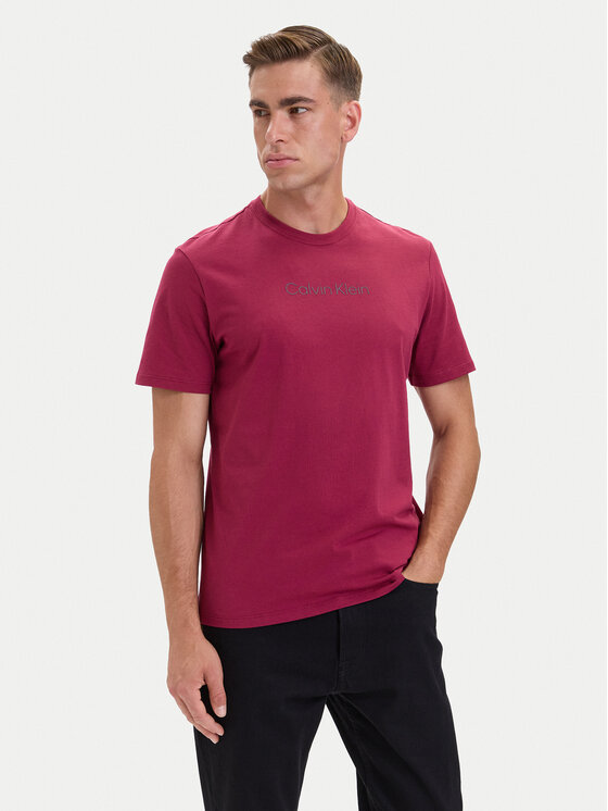 Calvin Klein Calvin Klein Тишърт Logo 30s LV04LD230G Тъмночервен Regular Fit