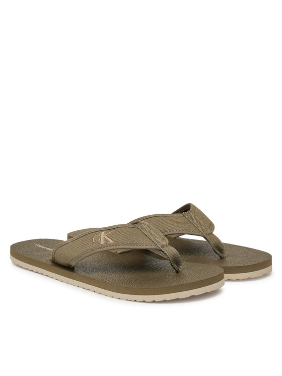Calvin Klein Jeans Calvin Klein Jeans Šlepetės per pirštą Thong+ Cv YM0YM01235 Chaki