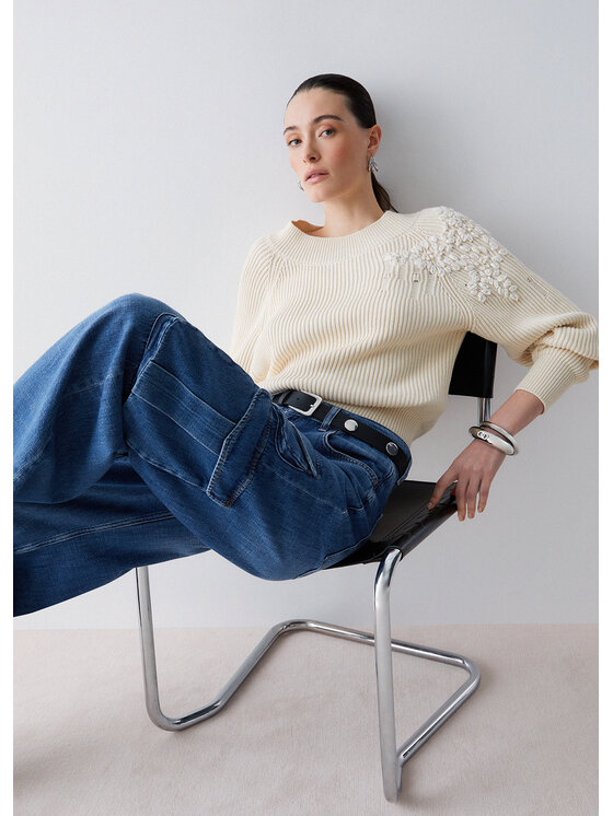 Liu Jo Liu Jo Maglione CA6043MS042C3974 Bianco Regular Fit