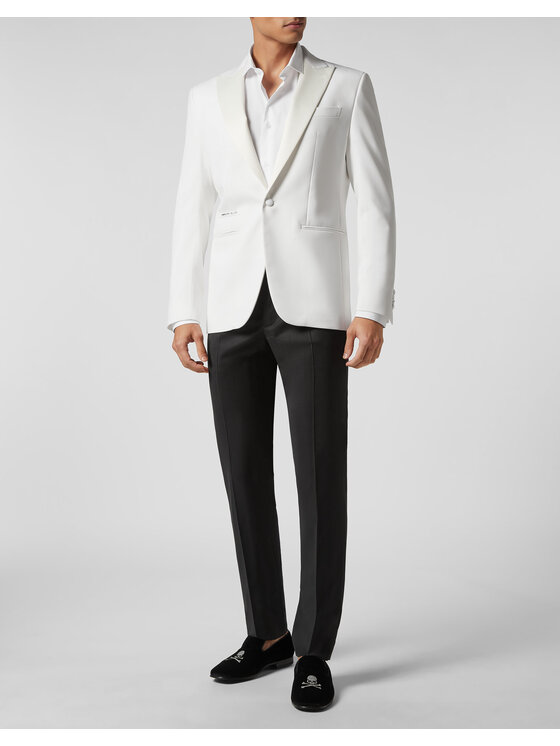 PHILIPP PLEIN PHILIPP PLEIN Marynarka 2093 Biały Regular Fit