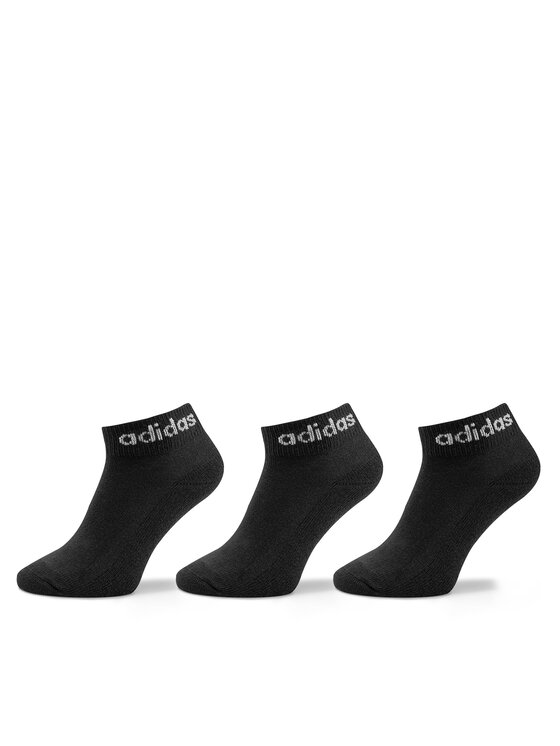 adidas Zemās zeķes unisex Linear Ankle Socks Cushioned Socks 3 Pairs IC1303 Melns