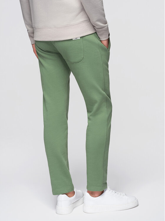 Ombre Ombre Spodnie dresowe OM-PABS-0304 Zielony Slim Fit