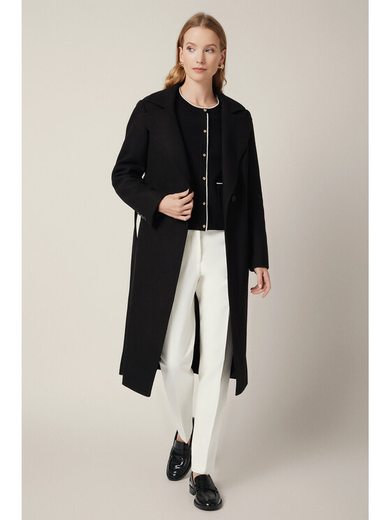 Lancerto Lancerto Płaszcz Velora PC073225000001 Czarny Regular Fit