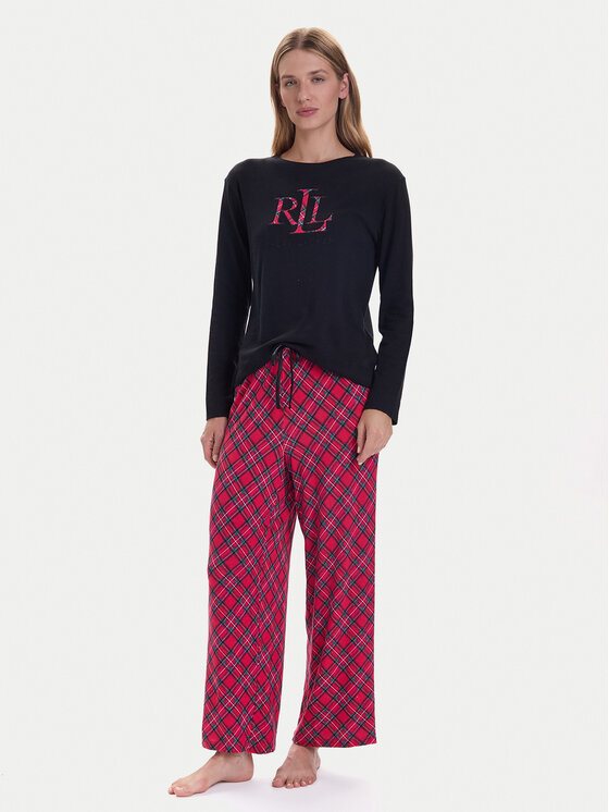 LAUREN RALPH LAUREN LAUREN RALPH LAUREN Pizsama ILN72466F Fekete Regular Fit