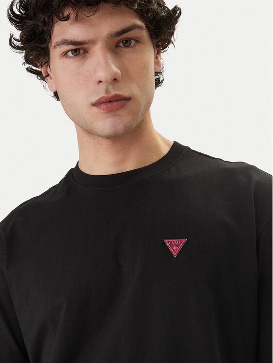 Guess Guess Tricou F6GI11 K8HM4 Negru Regular Fit