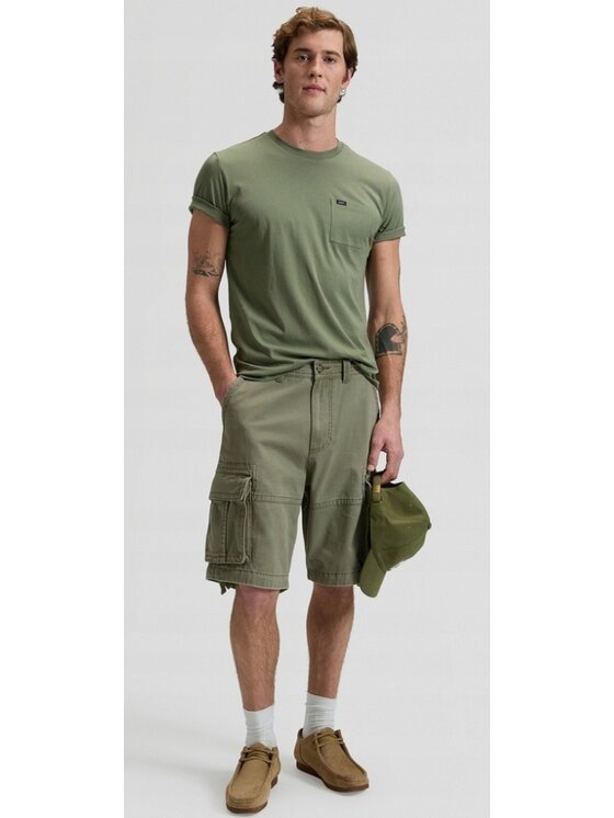 Lee Lee Szorty materiałowe Sierra Short Zielony Basic Fit