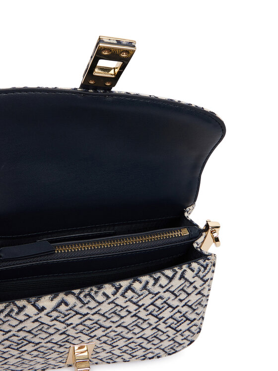 Tommy Hilfiger Tommy Hilfiger Дамска чанта Th Heritage Chain Cross Jacquard AW0AW19320 Тъмносин