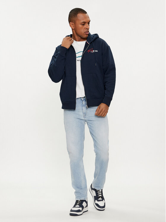 Tommy Jeans Tommy Jeans Pulóver Color Pop Spray DM0DM18631 Sötétkék Relaxed Fit
