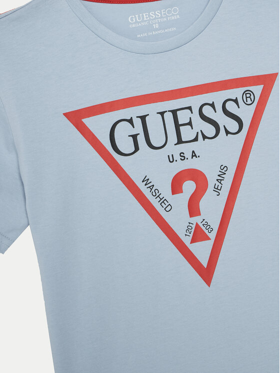Guess Guess Футболка L73I55 K8HM0 Блакитний Regular Fit