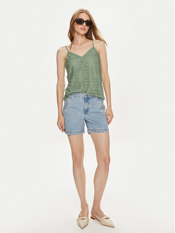 Vero Moda Vero Moda Top Maya 10304453 Zielony Regular Fit