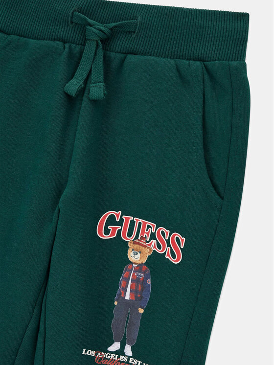 Guess Guess Παντελόνι φόρμας N6BB03 K6119 Σκούρο πράσινο Regular Fit