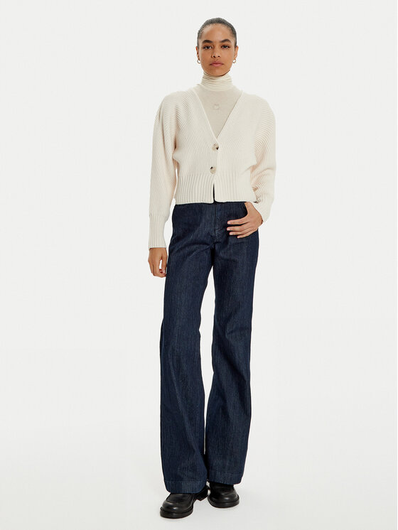OUI OUI Kardigan 86691 Biały Regular Fit