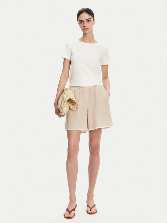 ICONA ICONA Шорти от плат RP5LE006 Бежов Regular Fit