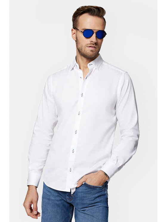 Lancerto Lancerto Koszula Coral KO073123000031 Biały Slim Fit