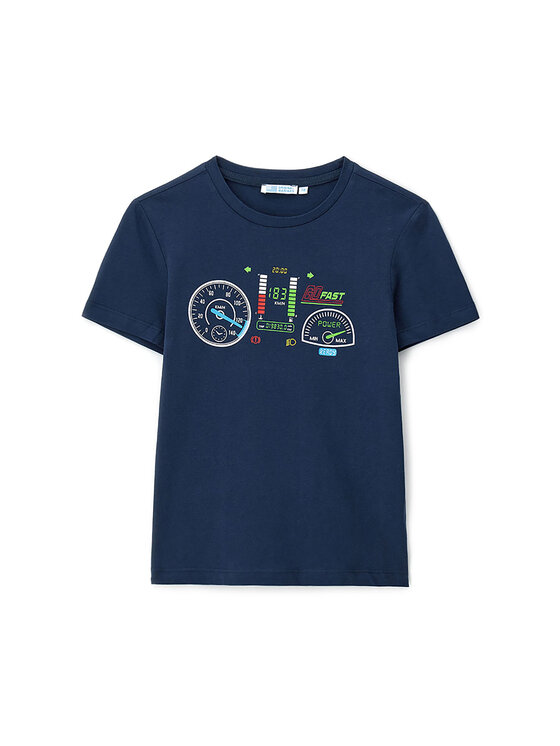 Original Marines T-Shirt DFP2249CM Granatowy Regular Fit