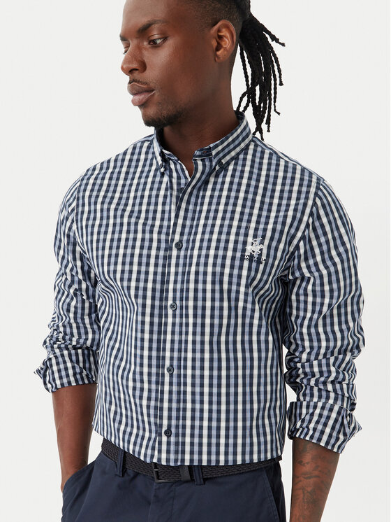 Beverly Hills Polo Club Beverly Hills Polo Club Hemd P-SS26M-BRASS Dunkelblau Regular Fit